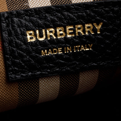 Burberry Black Grainy Leather Small Bucket Bag