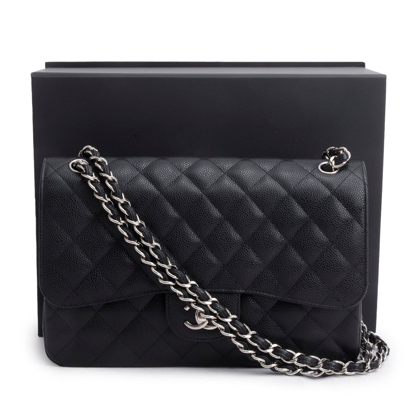 Chanel Black Caviar Jumbo Classic Double Flap Bag