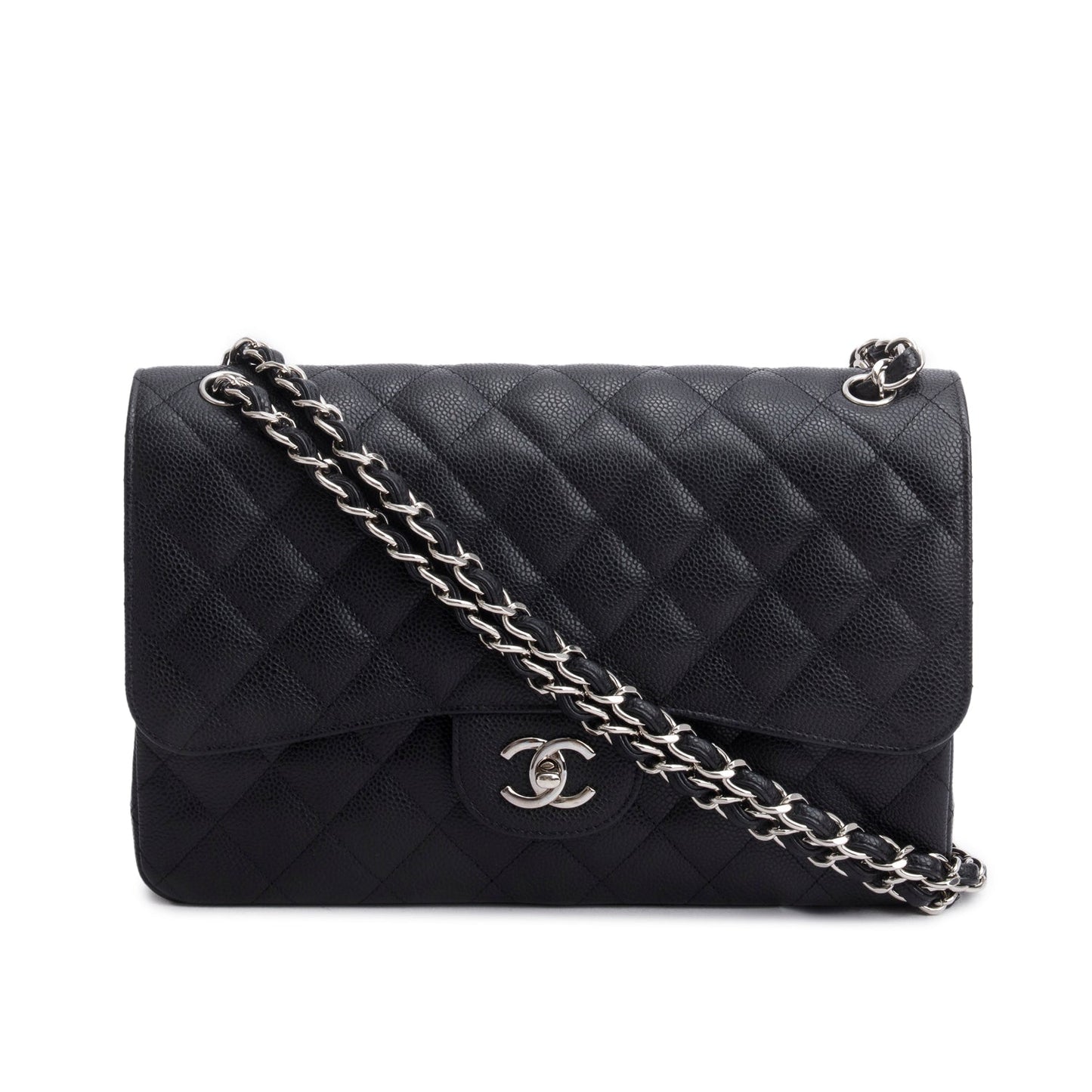Chanel Black Caviar Jumbo Classic Double Flap Bag