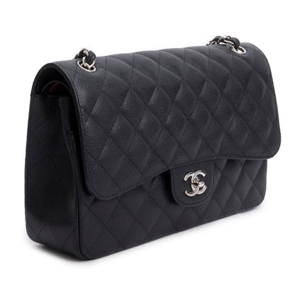 Chanel Black Caviar Jumbo Classic Double Flap Bag