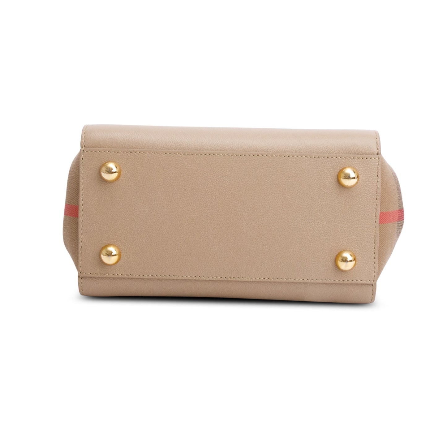 Burberry Beige Calfskin Mega Check Mini Banwell Tote