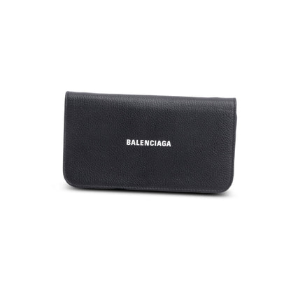 Balenciaga Black Leather Phone Holder Wallet on Chain