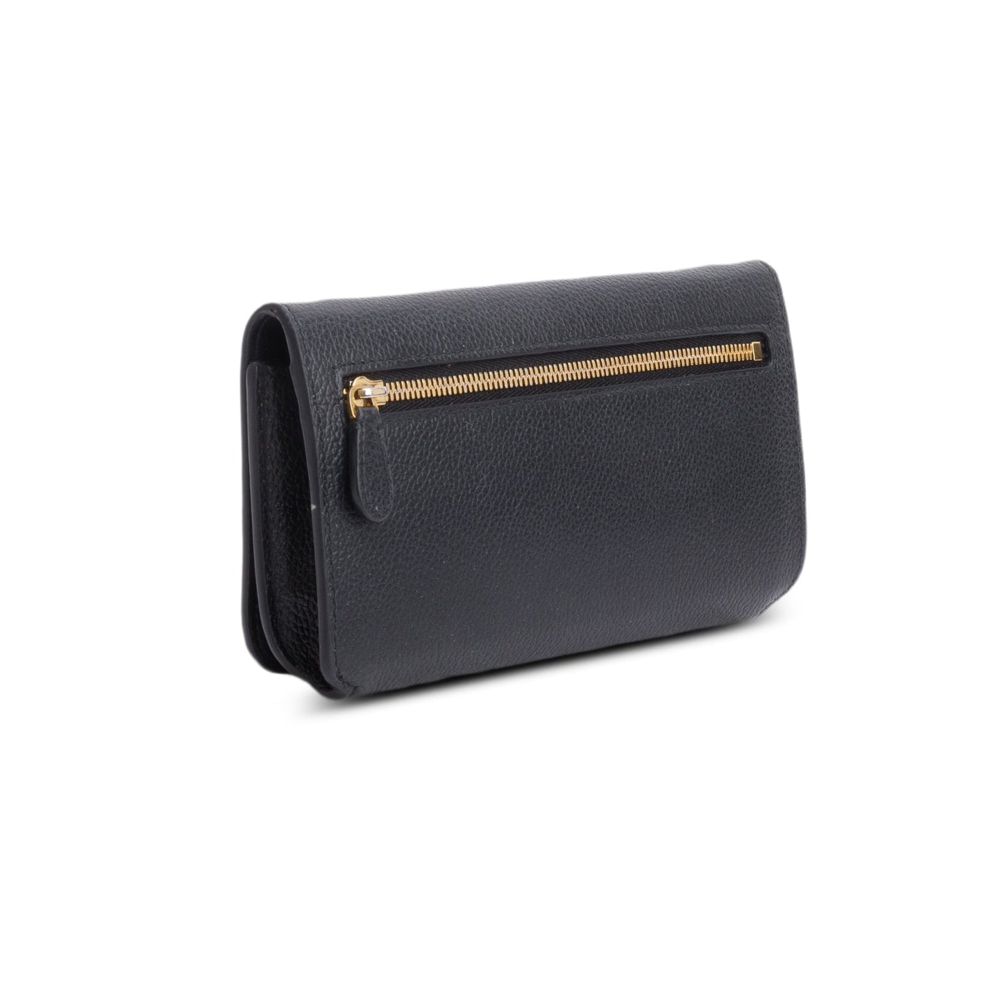 Balenciaga Black Leather Phone Holder Wallet on Chain