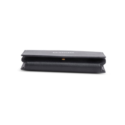 Balenciaga Black Leather Phone Holder Wallet on Chain