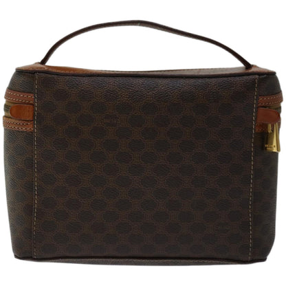 Luxury CELINE Macadam Canvas Vany Cosmetic Pouch PVC Leather Brown  67003
