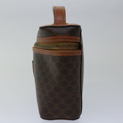 Luxury CELINE Macadam Canvas Vany Cosmetic Pouch PVC Leather Brown  67003