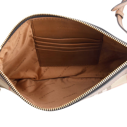 Burberry Beige Horseferry Check Peyton Crossbody Clutch