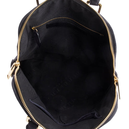 Burberry Navy & Burgundy Suede Orchard Handle Bag