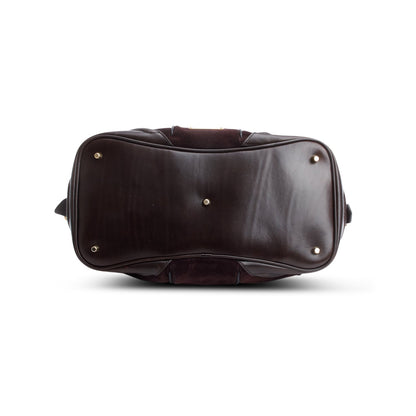 Burberry Black Leather & Burgundy Suede Aubergine Shoulder Bag