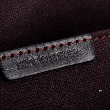 Burberry Black Leather & Burgundy Suede Aubergine Shoulder Bag