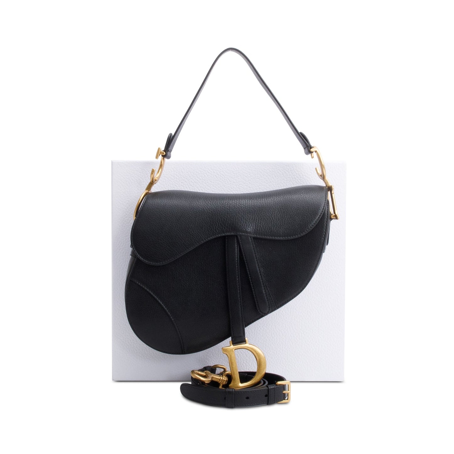 Christian Dior 2023 Black Calfskin Saddle Bag