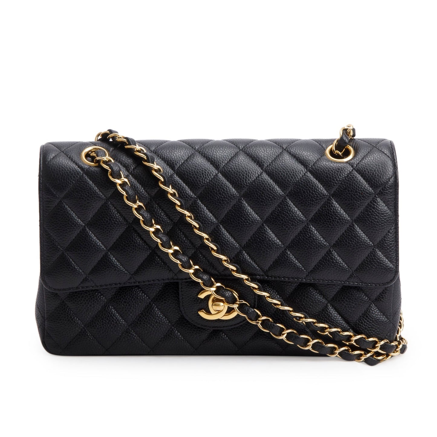 Chanel Black Caviar Classic Medium Double Flap Bag