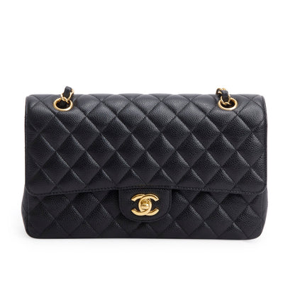 Chanel Black Caviar Classic Medium Double Flap Bag