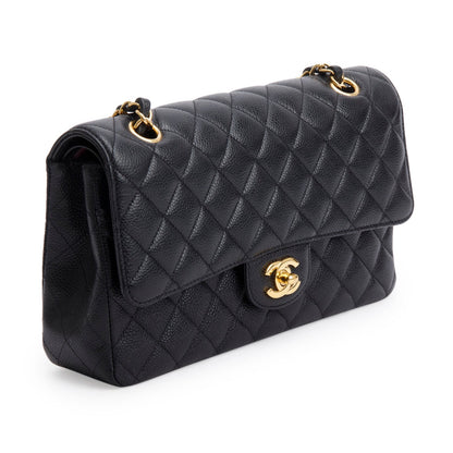 Chanel Black Caviar Classic Medium Double Flap Bag