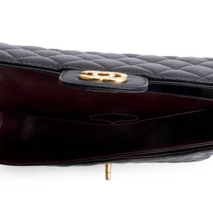 Chanel Black Caviar Classic Medium Double Flap Bag