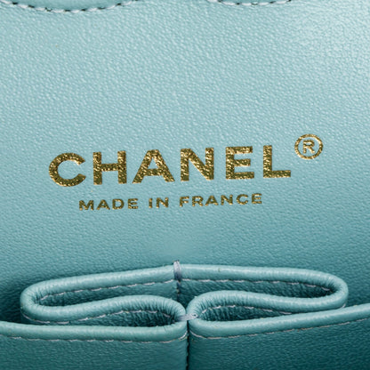 Chanel Turquoise Caviar Quilted Medium Double Flap Bag