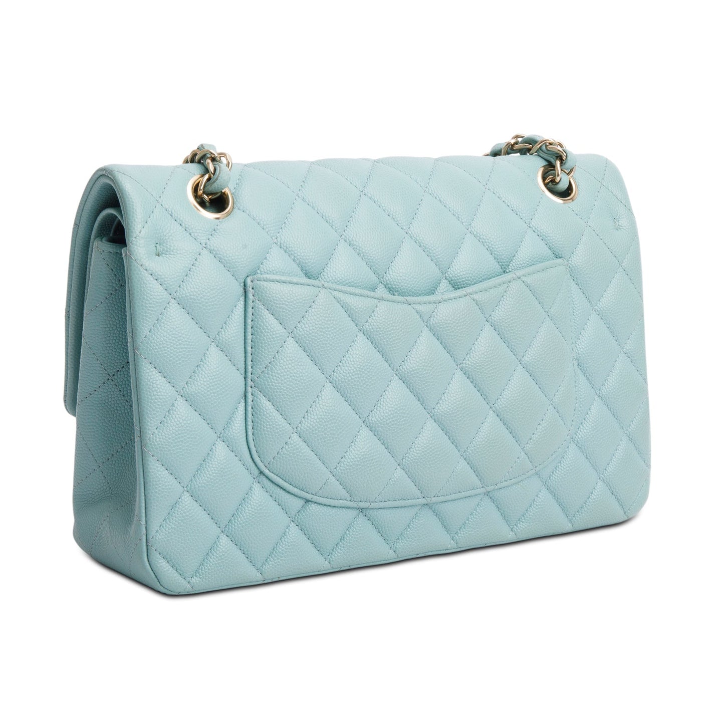 Chanel Turquoise Caviar Quilted Medium Double Flap Bag