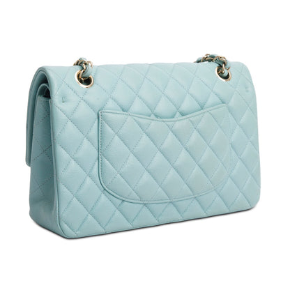Chanel Turquoise Caviar Quilted Medium Double Flap Bag