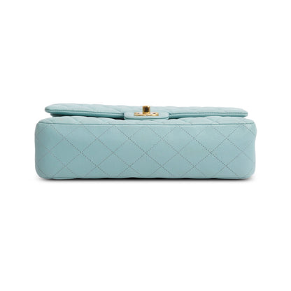 Chanel Turquoise Caviar Quilted Medium Double Flap Bag