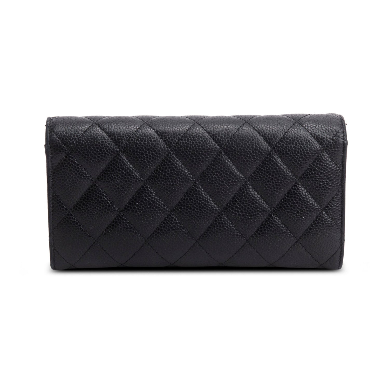 Chanel Black Caviar Leather Classic Long Flap Wallet