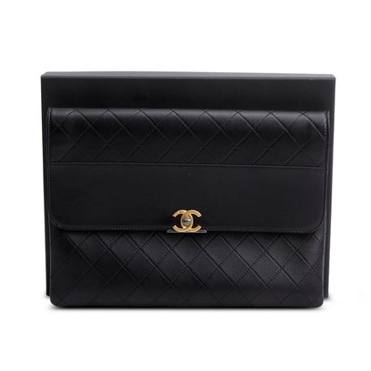 Chanel Black Lambskin Sleek and Chic Clutch