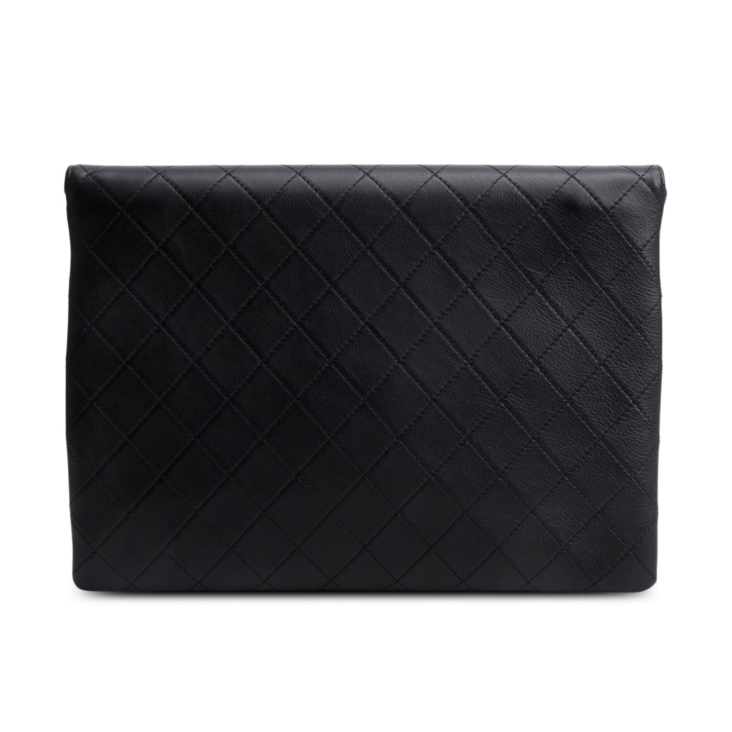 Chanel Black Lambskin Sleek and Chic Clutch