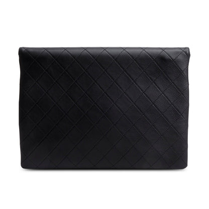 Chanel Black Lambskin Sleek and Chic Clutch