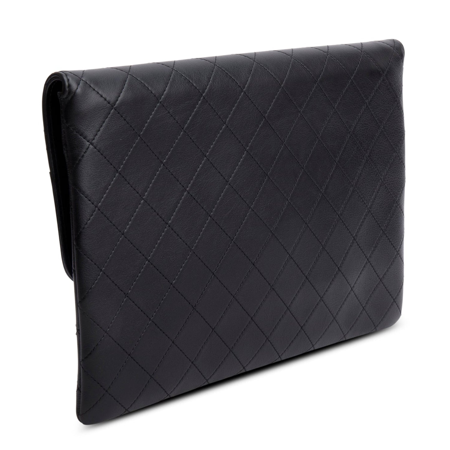 Chanel Black Lambskin Sleek and Chic Clutch