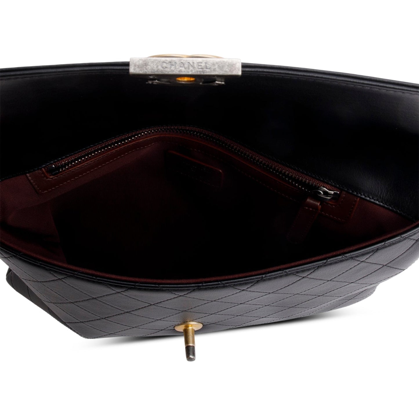 Chanel Black Lambskin Sleek and Chic Clutch