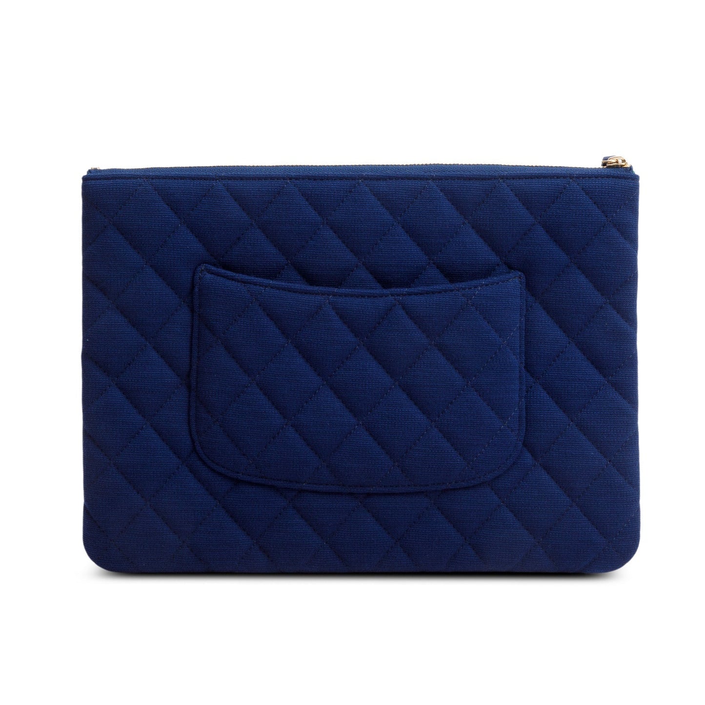 Chanel Blue Quilted Jersey Cosmetic Pouch