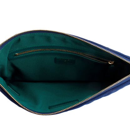 Chanel Blue Quilted Jersey Cosmetic Pouch