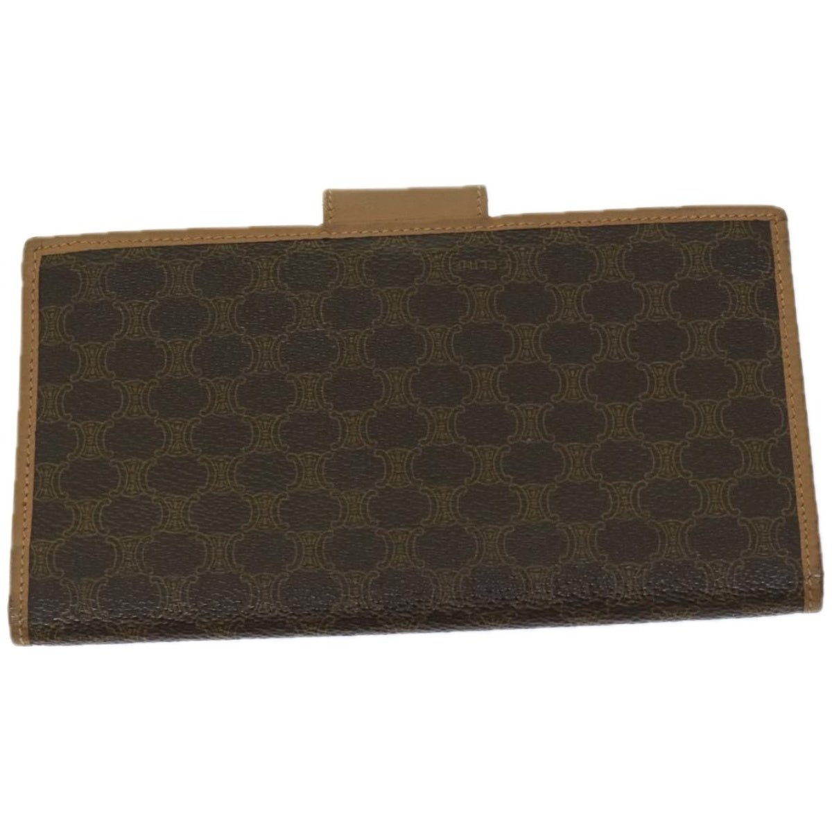 Luxury CELINE Macadam Canvas Wallet PVC Leather Brown  67107