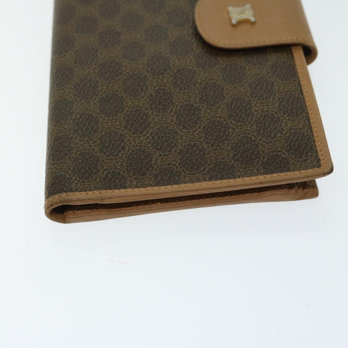 Luxury CELINE Macadam Canvas Wallet PVC Leather Brown  67107