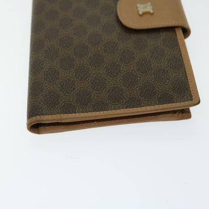 Luxury CELINE Macadam Canvas Wallet PVC Leather Brown  67107
