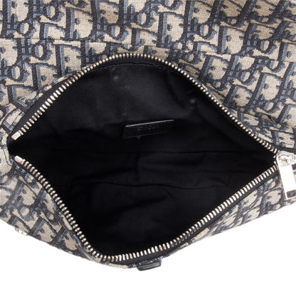 Christian Dior 2022 Navy Oblique Canvas Jacquard Saddle Bag