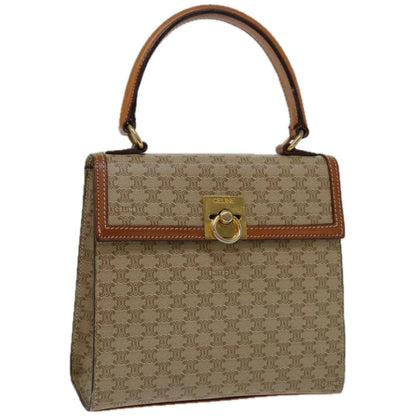 Luxury CELINE Macadam Canvas Hand Bag Beige  67122