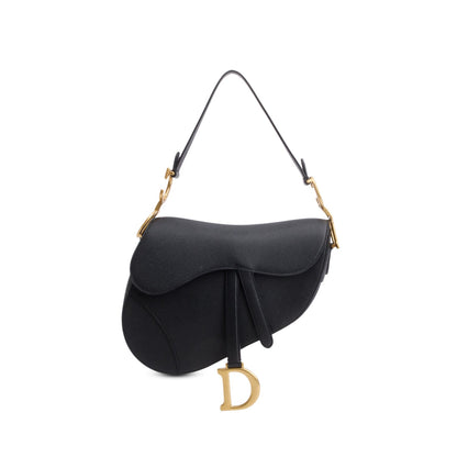 Christian Dior 2022 Black Grained Calfskin Saddle Bag