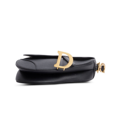 Christian Dior 2022 Black Grained Calfskin Saddle Bag