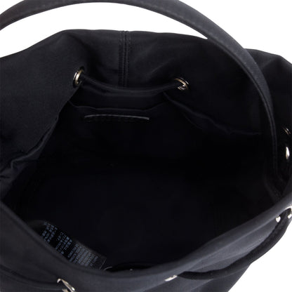 Balenciaga Black Nylon Wheel XS Drawstring Bucket Bag