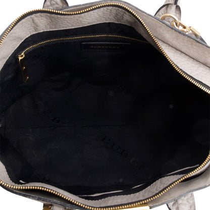 Burberry Grey Check Embossed Heritage Grain Leather Dewsbury Tote