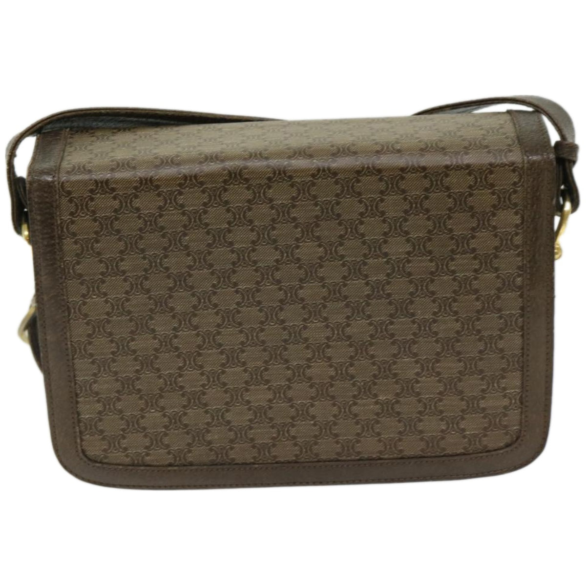 Luxury CELINE Macadam Canvas Shoulder Bag Brown  67180