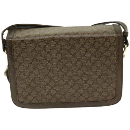 Luxury CELINE Macadam Canvas Shoulder Bag Brown  67180