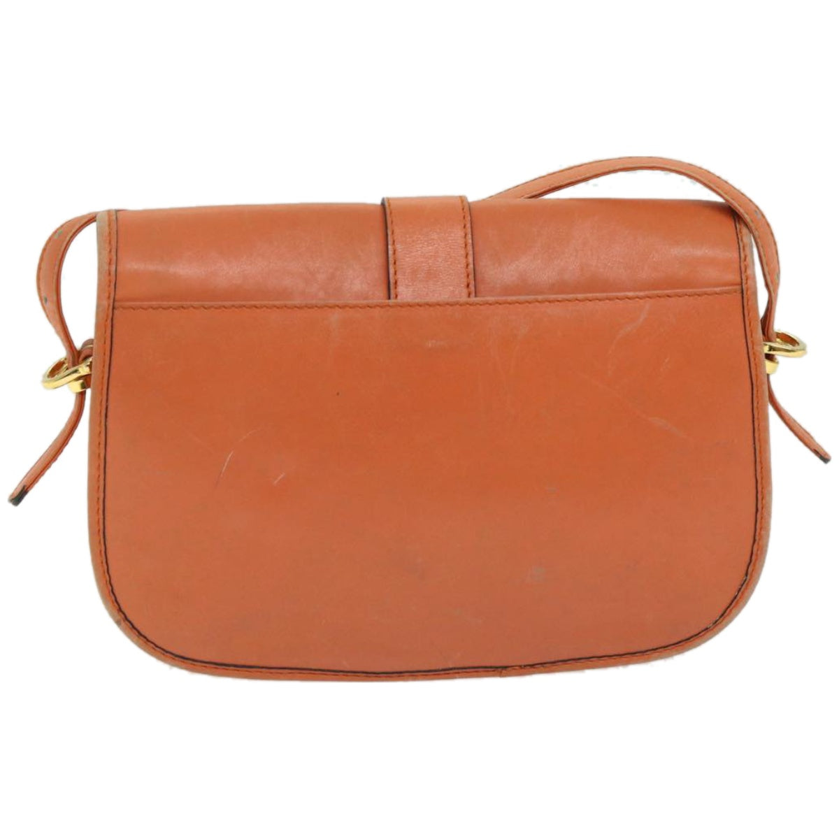 Luxury CELINE Shoulder Bag Leather Orange  67182