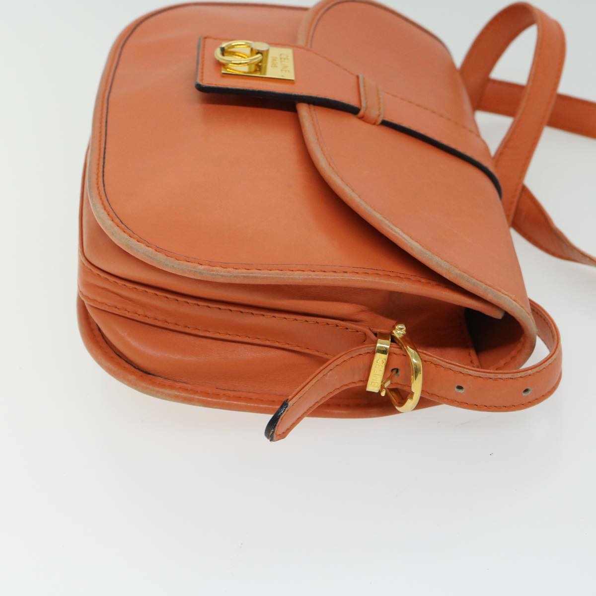 Luxury CELINE Shoulder Bag Leather Orange  67182