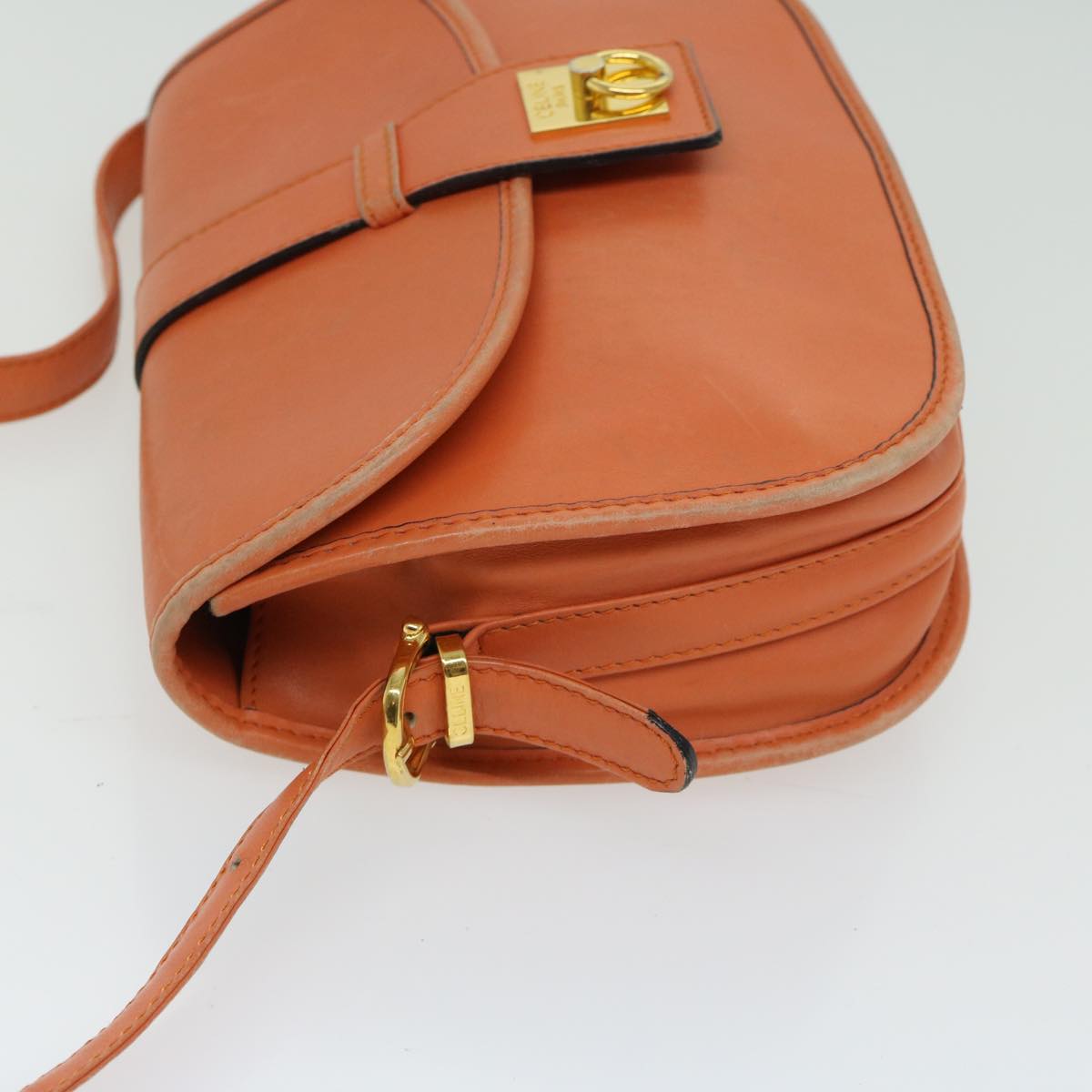 Luxury CELINE Shoulder Bag Leather Orange  67182