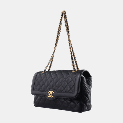 Chanel Classic Flap Vintage Black Caviar Leather with Gold Hardware