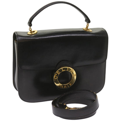 Luxury CELINE Shoulder Bag Leather Black  67274