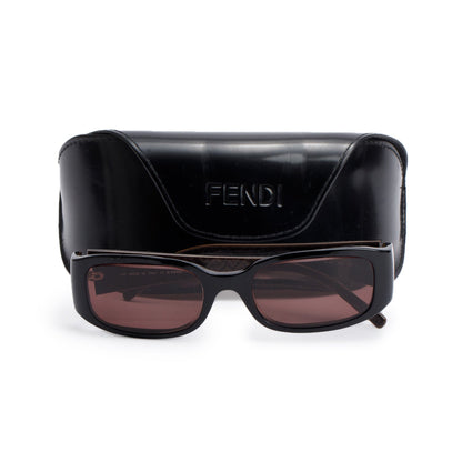 Fendi FS302 Brown Acetate Rectangle Sunglasses