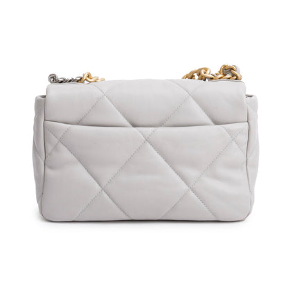 Chanel Grey Lambskin Leather Medium 19 Flap Bag