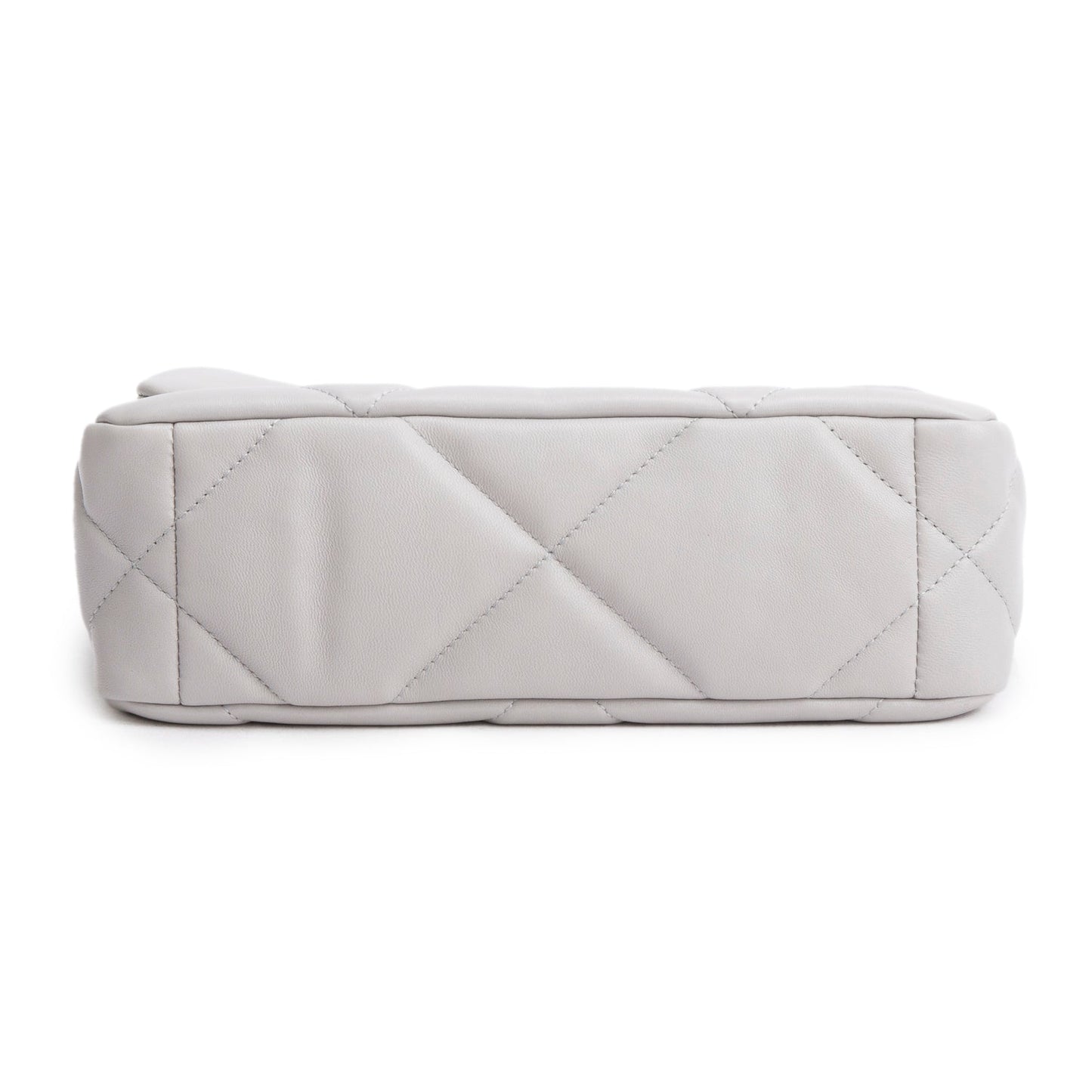 Chanel Grey Lambskin Leather Medium 19 Flap Bag
